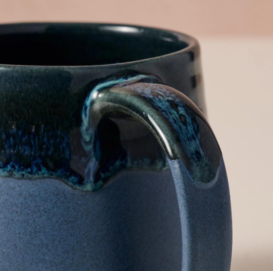 Blue Drip Glaze Ceramic Mug