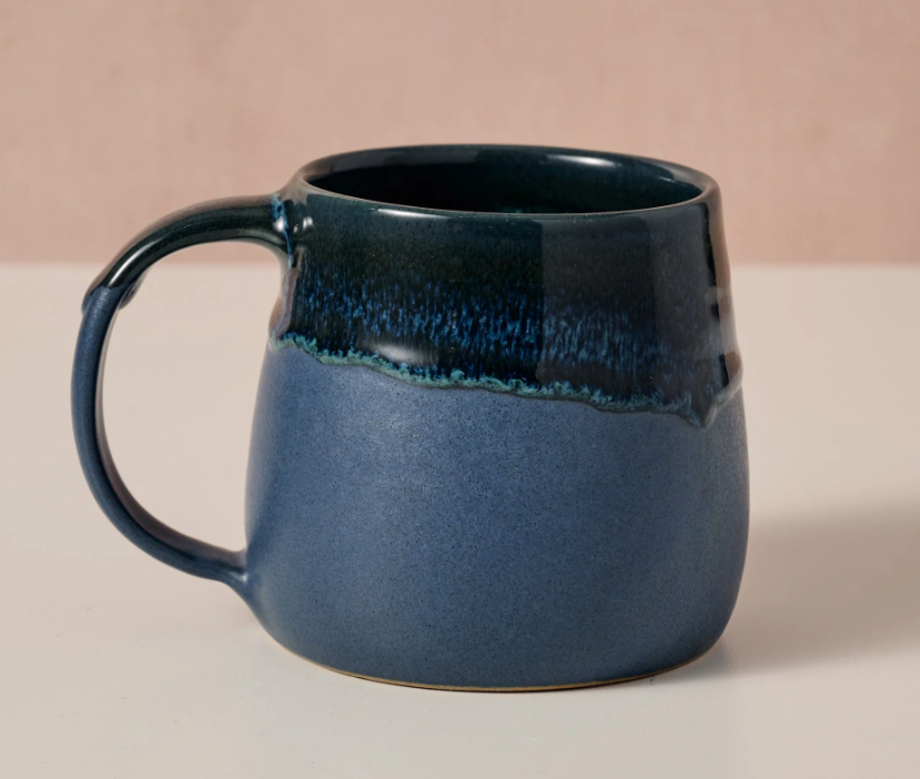 Blue Drip Glaze Ceramic Mug
