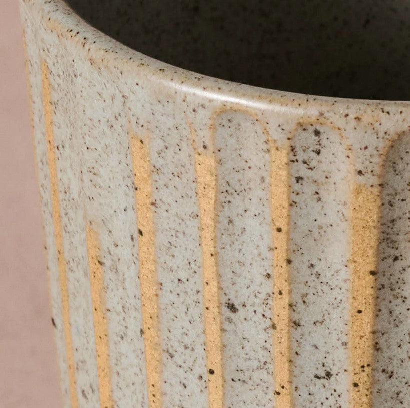 Grey Fluted Ceramic Mug