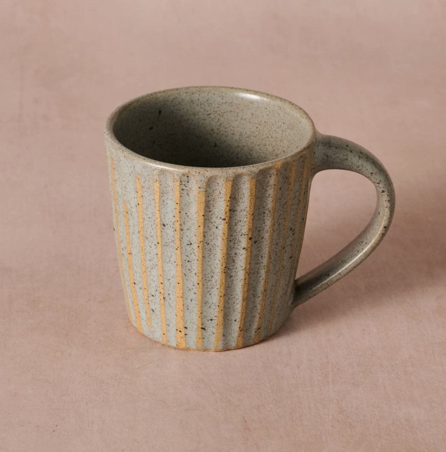 Grey Fluted Ceramic Mug
