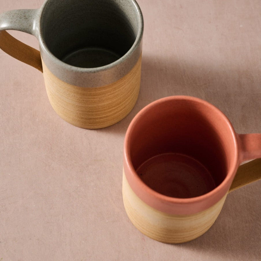 Etched Ceramic Two-Tone Mug - Grey