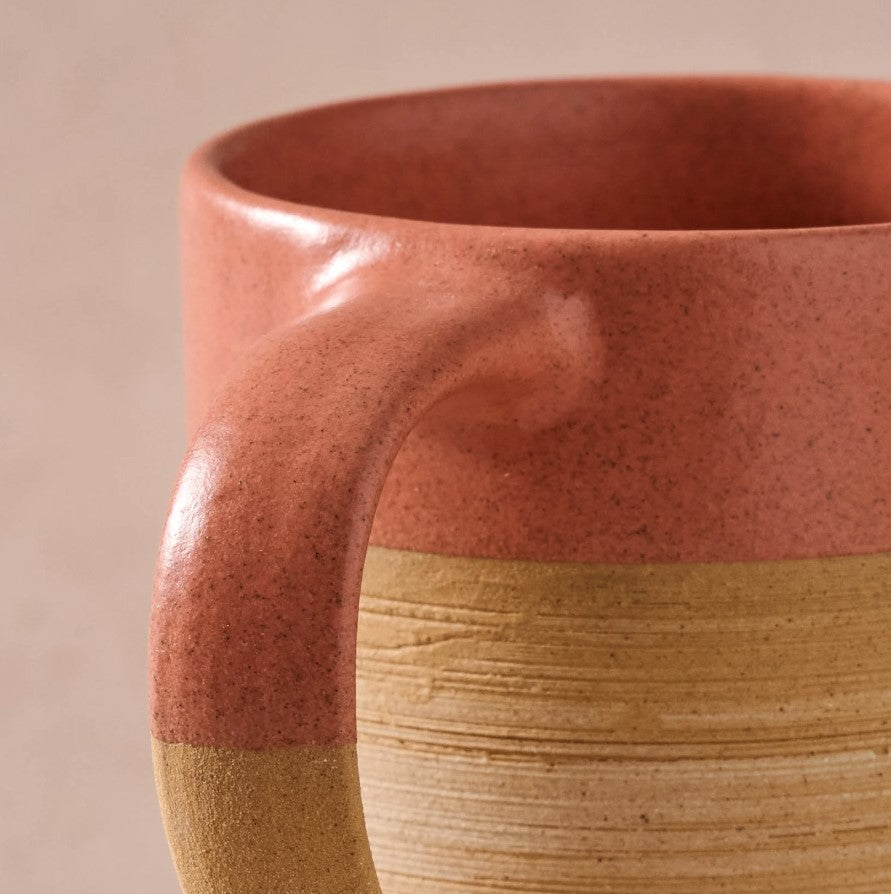 Etched Ceramic Two-Tone Mug - Orange