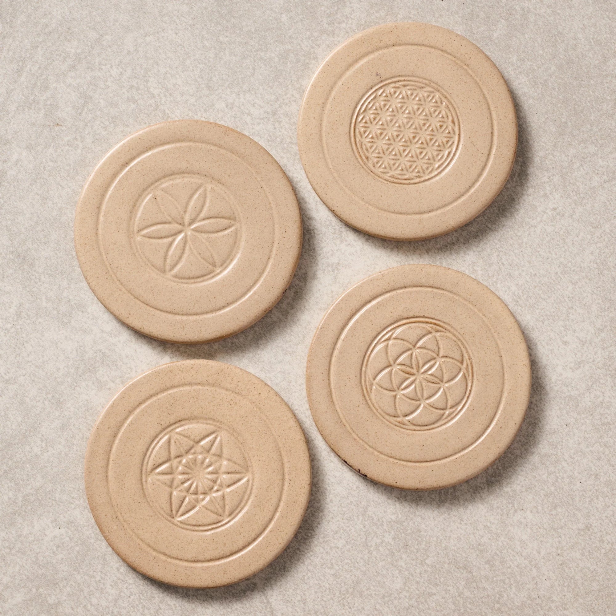 Sacred Geometry Ceramic Coasters - Set of 4