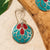 Teal & Red Dangle Earrings