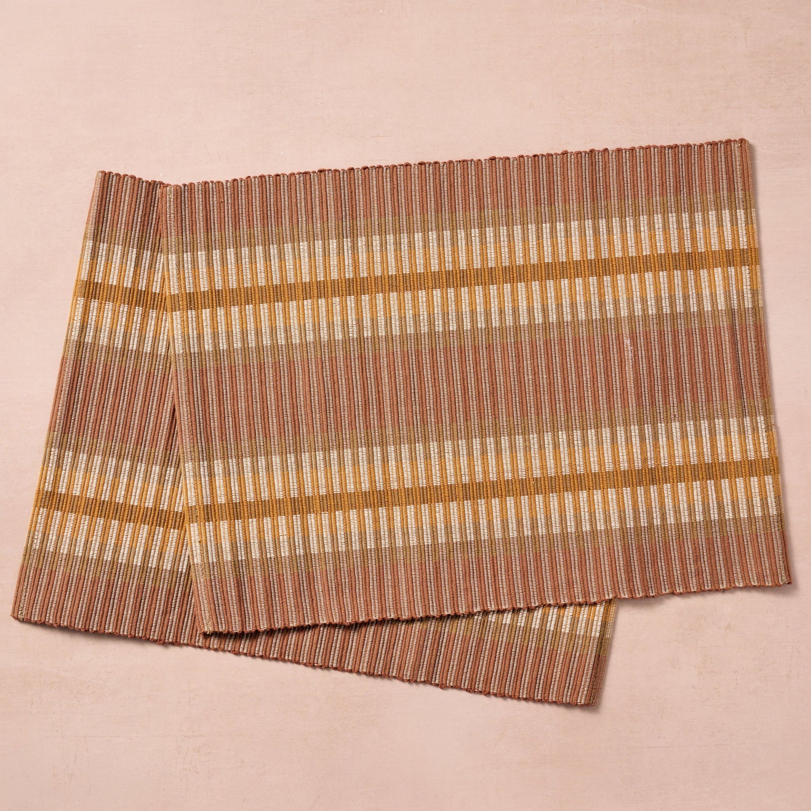 Brown Handloomed Cotton Placemat