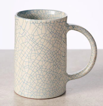 Blue Crackle Ceramic Mug