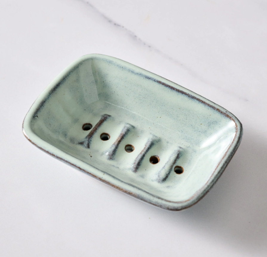 Blue-Green Ceramic Soap Dish