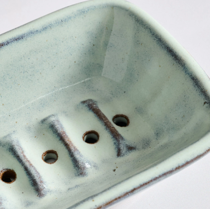 Blue-Green Ceramic Soap Dish