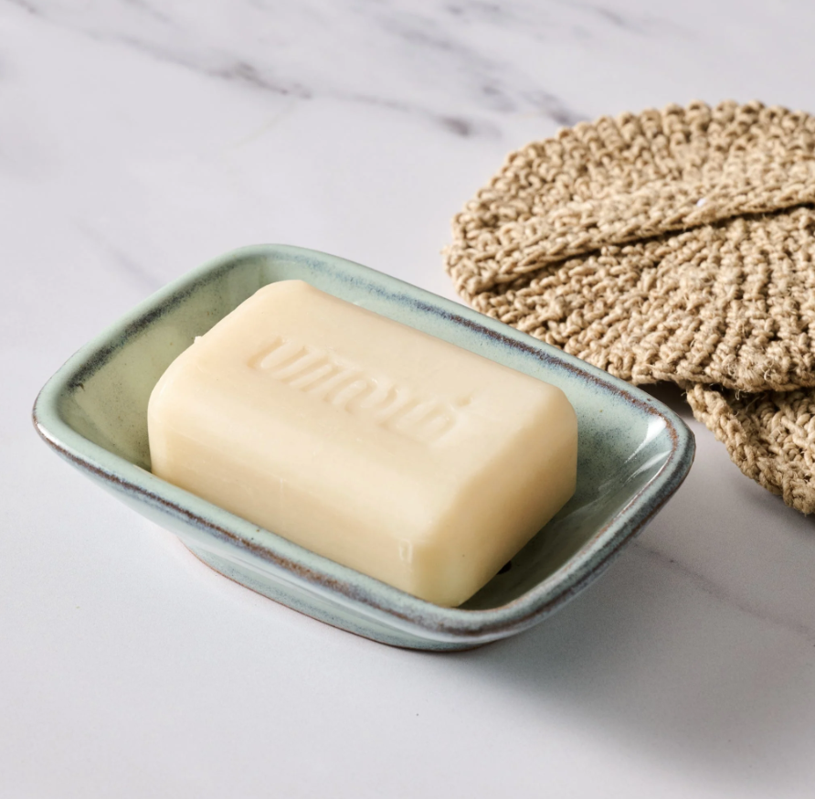 Blue-Green Ceramic Soap Dish