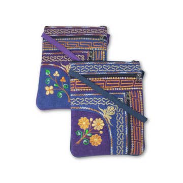 Jari Floral Vertical Zip Passport Bag