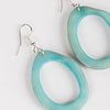 Mint Open Oval Slice Tagua Earrings (2.5&quot; L)