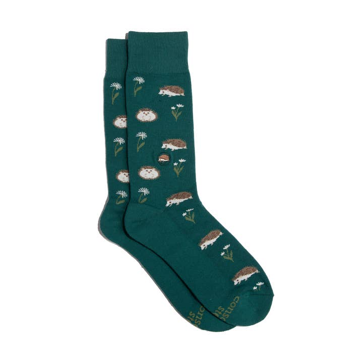 Green Protect Hedgehogs Socks