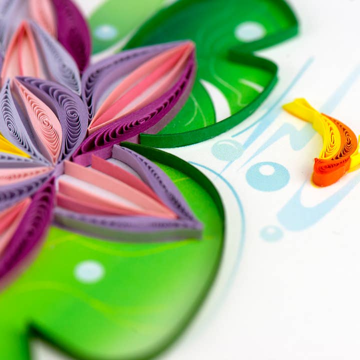 Quilled Water Lily Card