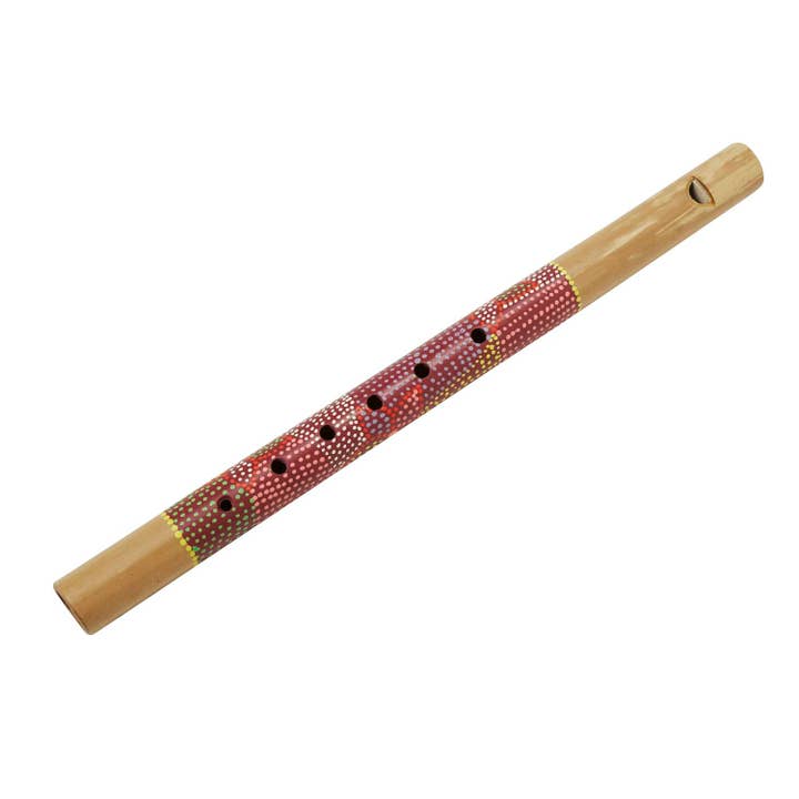 Painted Bamboo Flute (13" L)