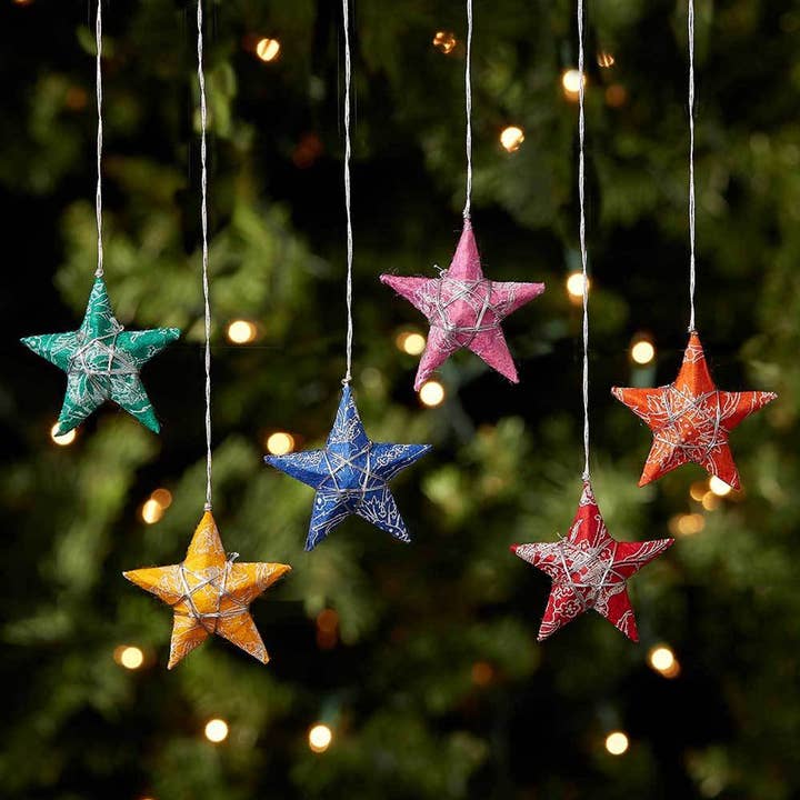 Assorted Star Silk Paper Ornament