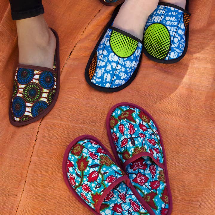 Ankara Cloth Slippers, Small - Assorted