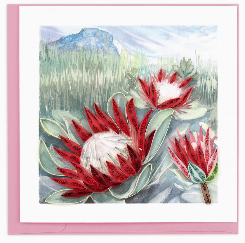 Quilled King Protea Greeting Card