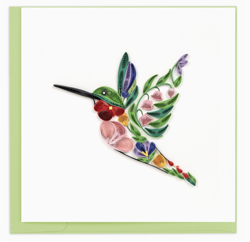 Quilled Floral Bird Greeting Card