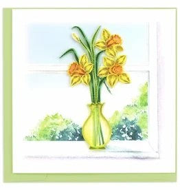 Quilled Daffodil Vase Greeting Card