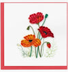 Quilled Red &amp; Orange Poppies Greeting Card