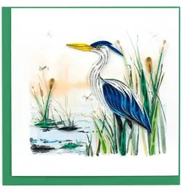 Quilled Great Blue Heron Greeting Card