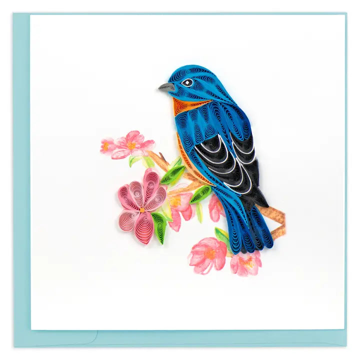 Bluebird on Flower Quilled Card