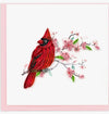 Quilled Cardinal &amp; Cherry Blossom Greeting Card