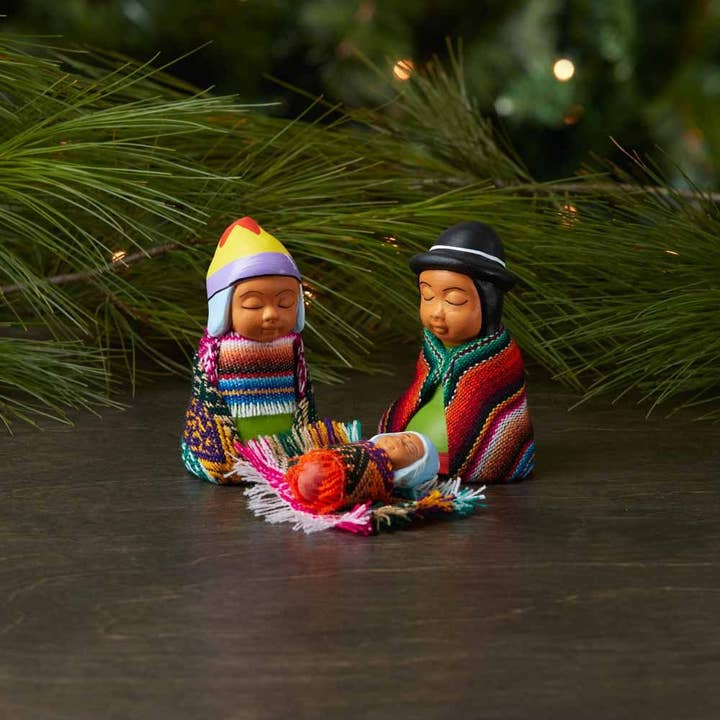 Colorful Ceramic Nativity - Set of 3