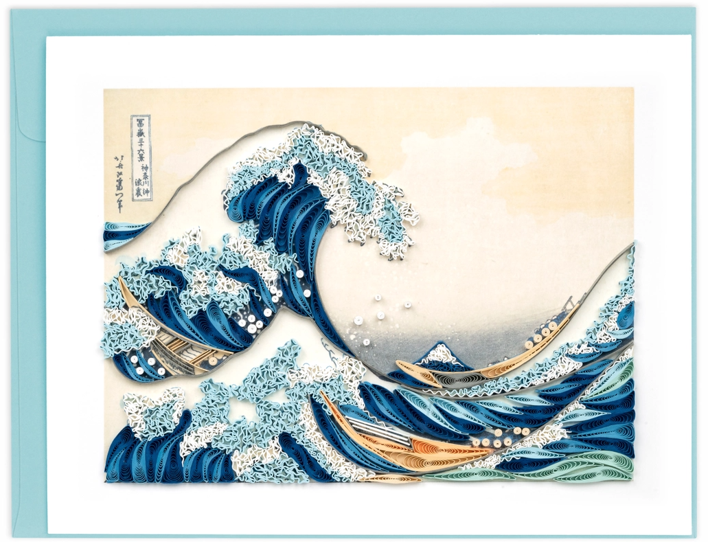 The Great Wave - Hokusai - Artist Series Quilled Card