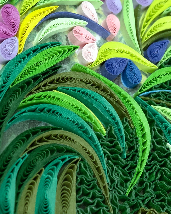 Path Through the Irises - Monet - Artist Series Quilled Card