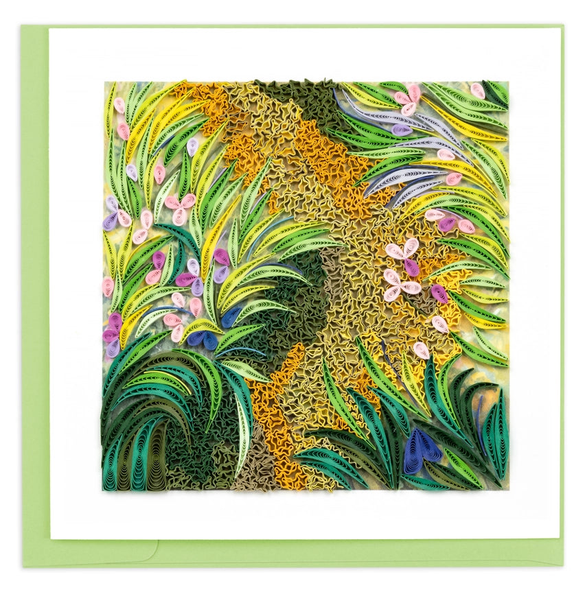 Path Through the Irises - Monet - Artist Series Quilled Card