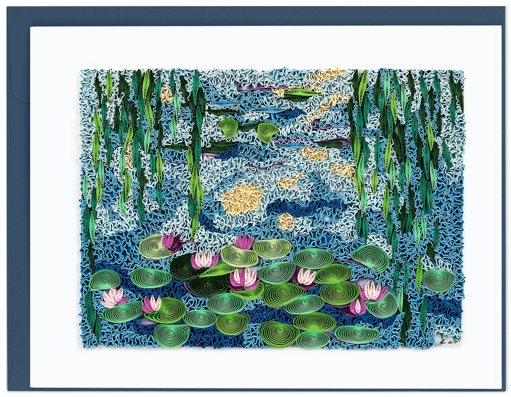 Water Lilies - Monet - Artist Series Quilled Card - Just Creations