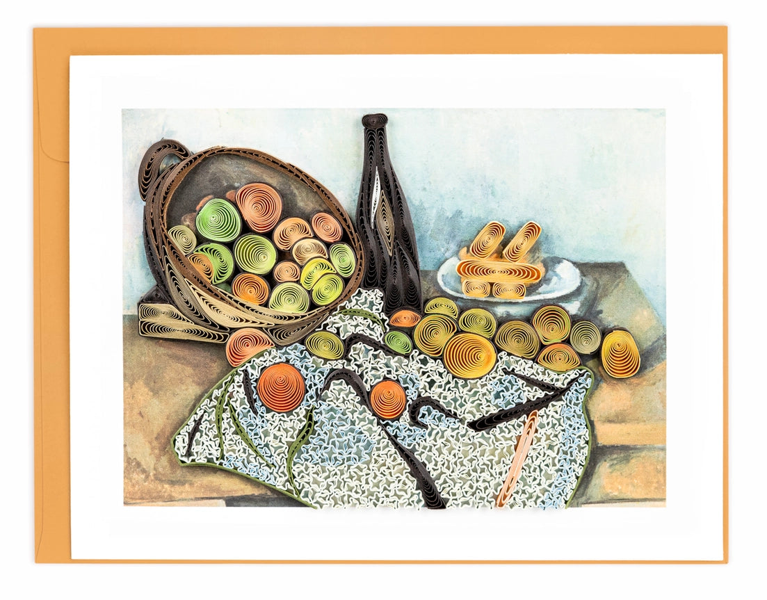 Basket of Apples - Cezanne - Artist Series Quilled Card