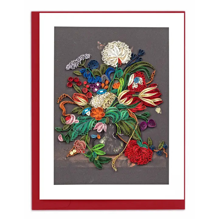 Vase of Flowers - De Heem - Artist Series Quilled Card
