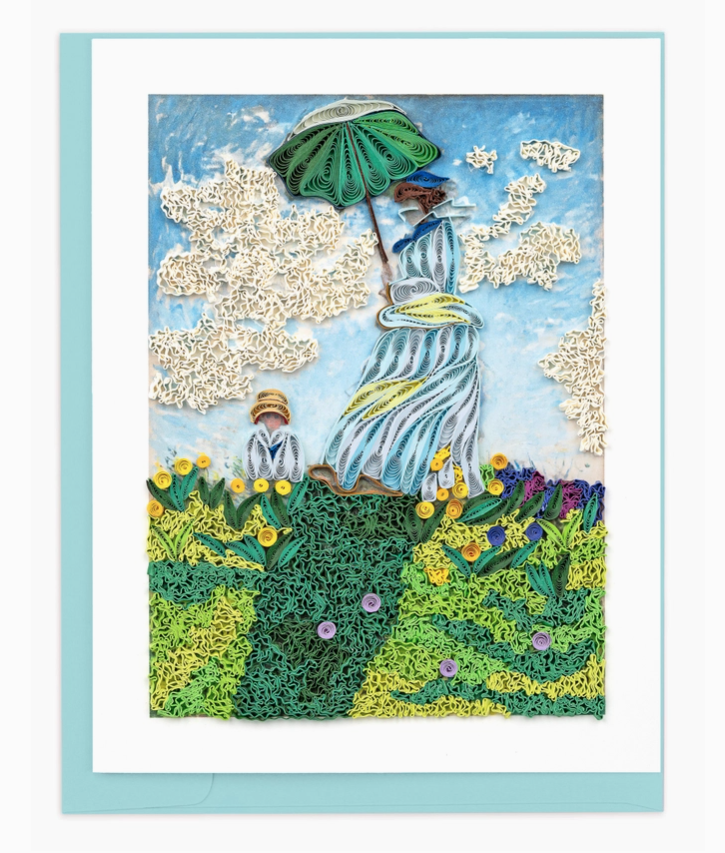 Woman With A Parasol - Monet - Artist Series Quilled Card