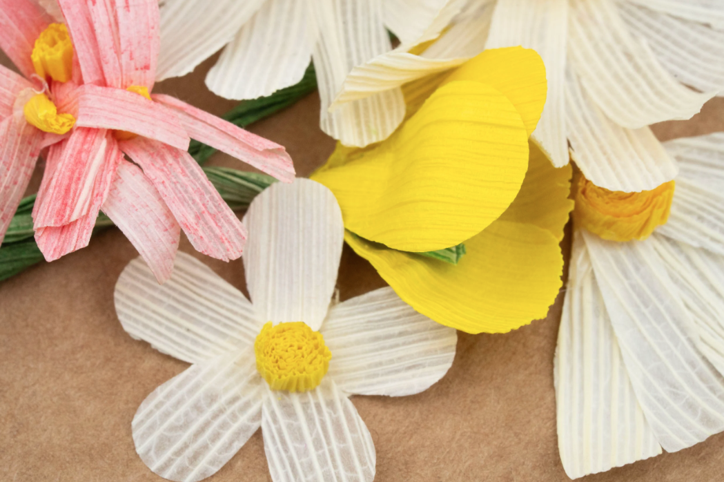 Wildflower Bouquet Cornhusk Greeting Card