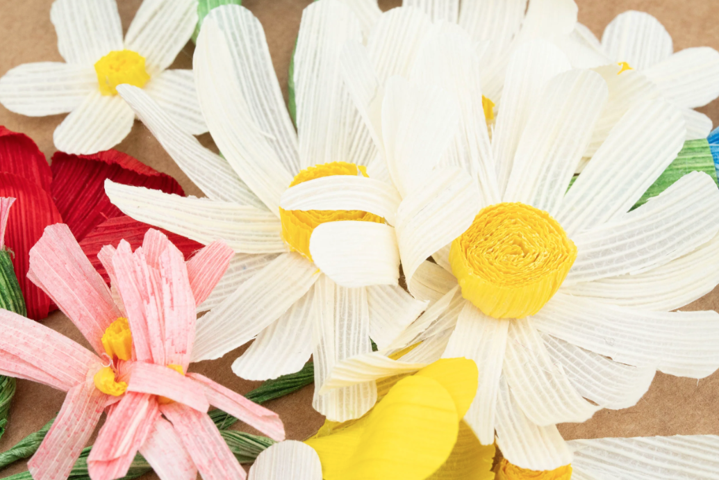 Wildflower Bouquet Cornhusk Greeting Card