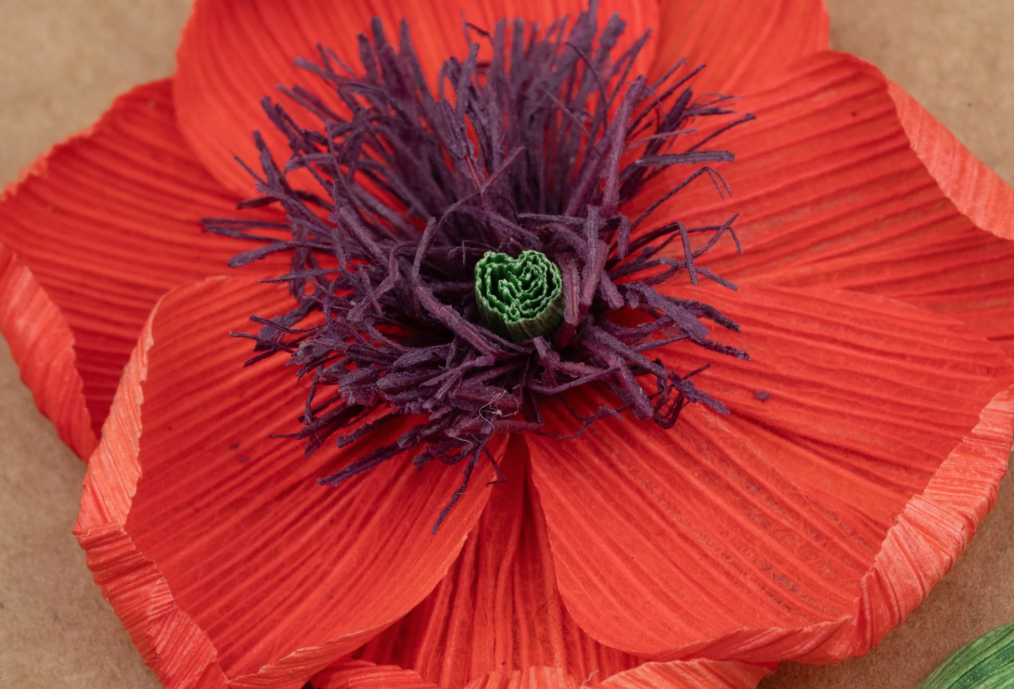 Poppies Cornhusk Greeting Card