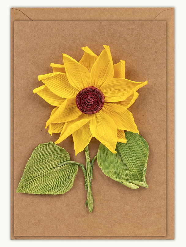 Sunflower Cornhusk Greeting Card