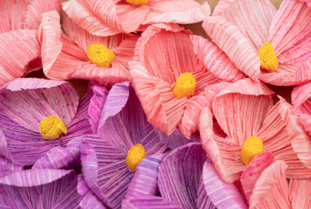 Purple Hydrangeas Cornhusk Greeting Card