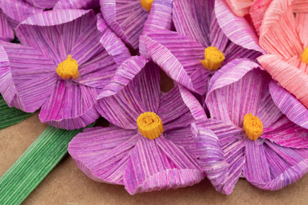 Purple Hydrangeas Cornhusk Greeting Card