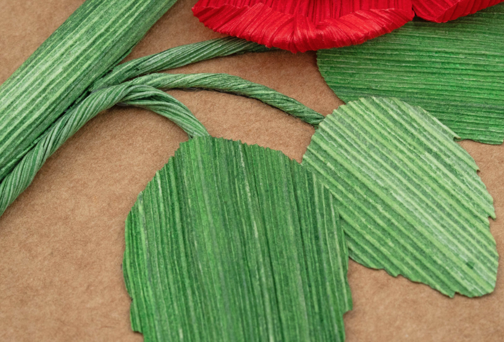 Red Rose Cornhusk Greeting Card