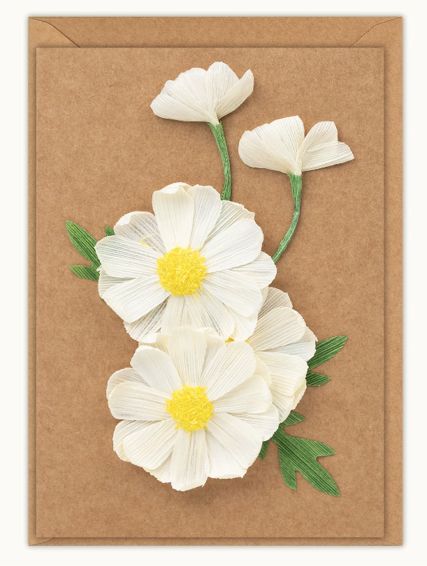 Daisies Cornhusk Greeting Card