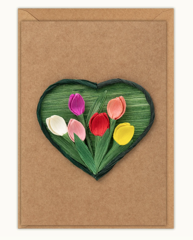 Garden Heart Cornhusk Greeting Card