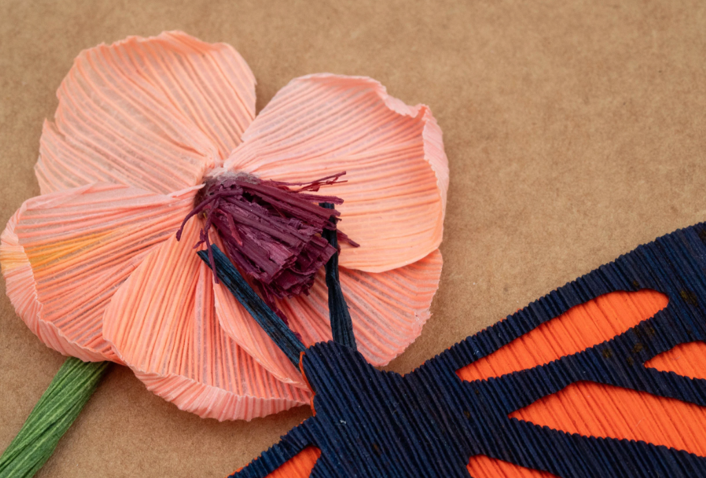 Monarch Butterfly Cornhusk Greeting Card