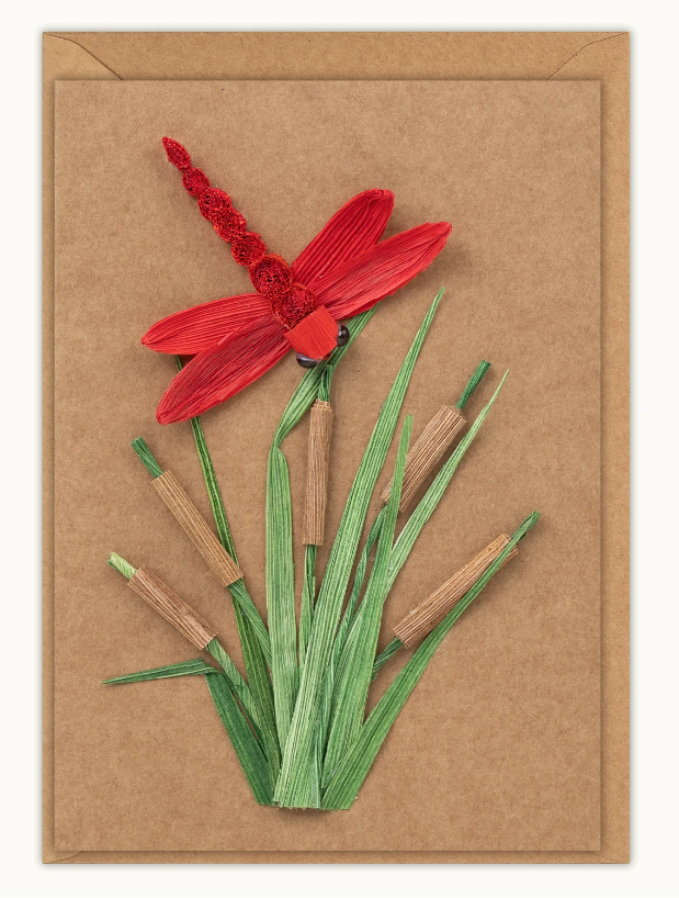 Dragonfly Cornhusk Greeting Card