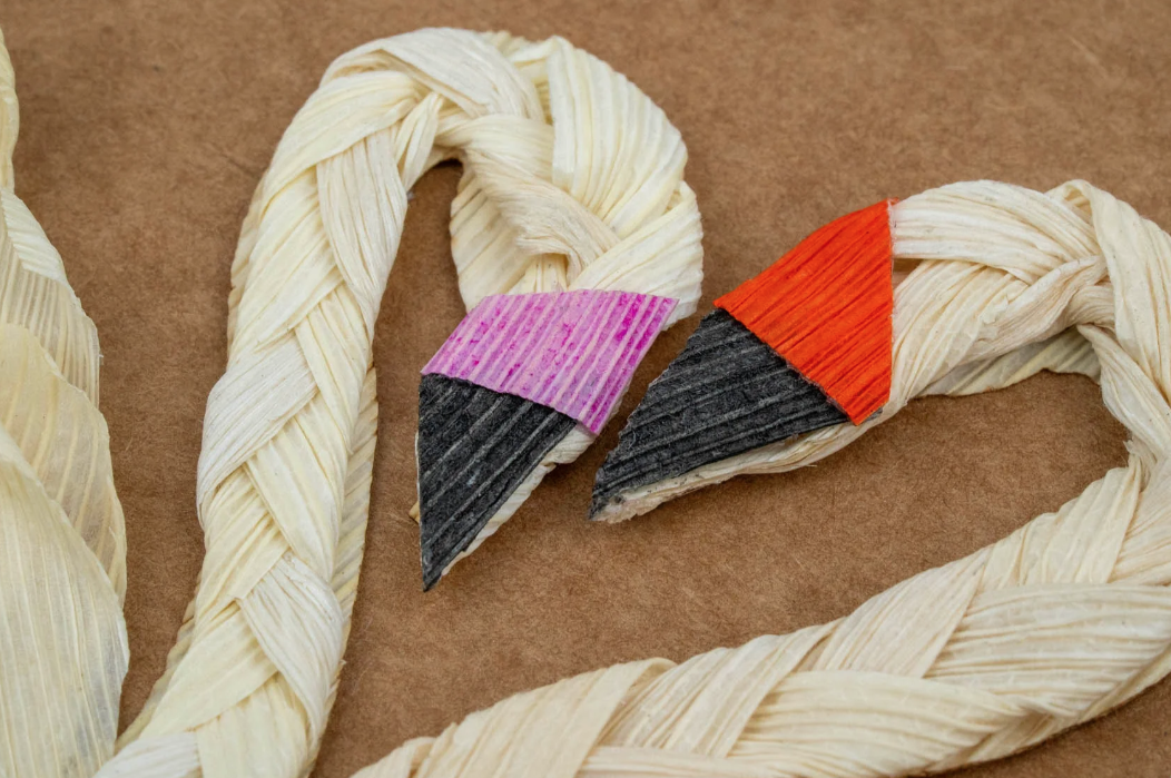 Swans Cornhusk Greeting Card