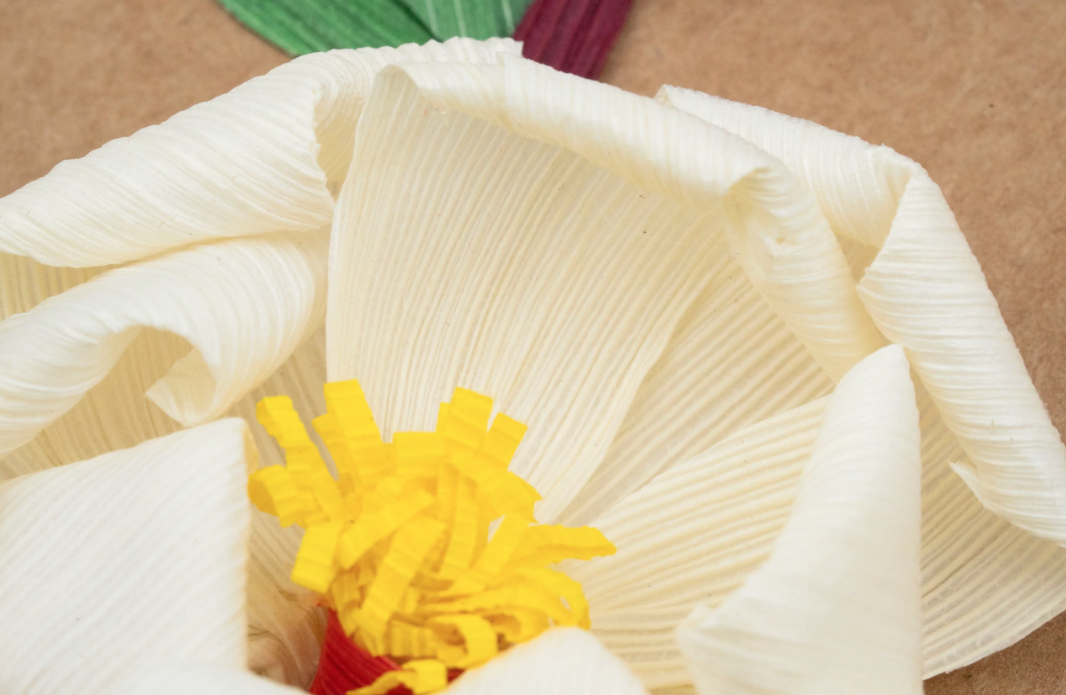 White Magnolia Thank You Cornhusk Greeting Card