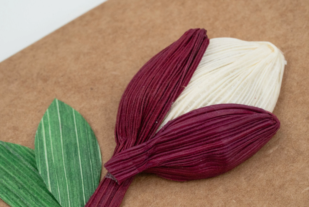 White Magnolia Thank You Cornhusk Greeting Card