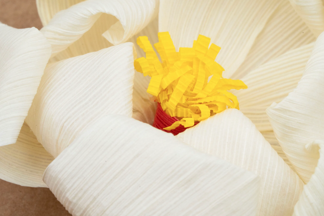 White Magnolia Thank You Cornhusk Greeting Card